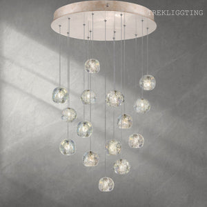 Nature-inspired round crystal Chandelier