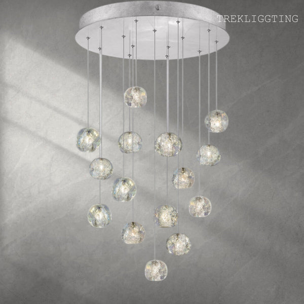 Nature-inspired round crystal Chandelier