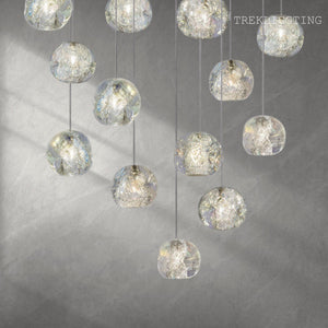 Nature-inspired round crystal Chandelier