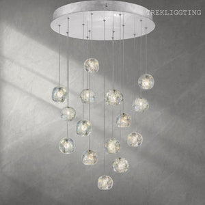 Nature-inspired round crystal Chandelier