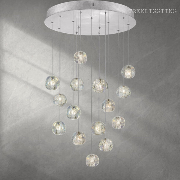 Nature-inspired round crystal Chandelier