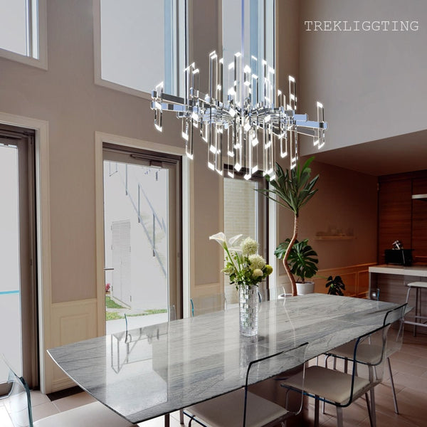 Facets 1-Light Kitchen Island LED Chandelier - Modern Geometric Statement Lighting