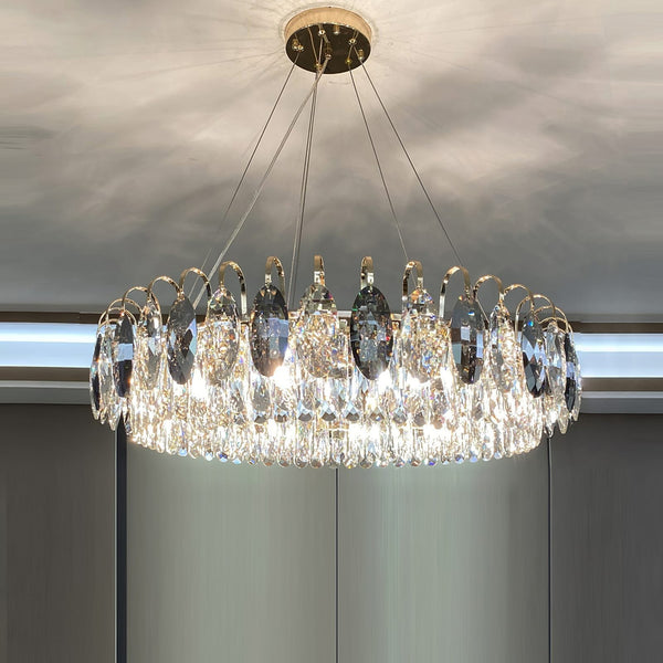 Luxurious K9 Crystal Chandelier Modern Ceiling Light Fixtures Set for Living Room/Dining Room