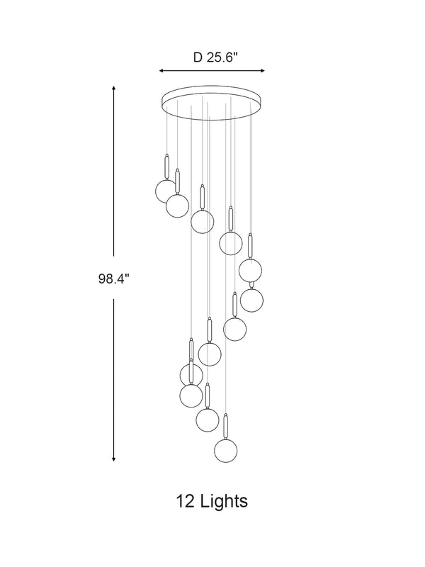 Extra Large Nordic Minimalist Long Pendant Light for Spiral Staircase/High-ceiling Room