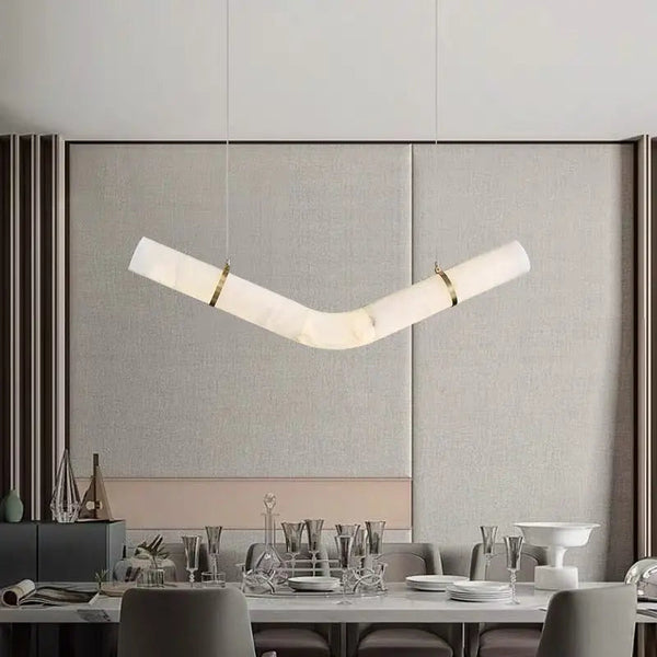 Alabaster Kitchen Round Tube Pendant Lighting
