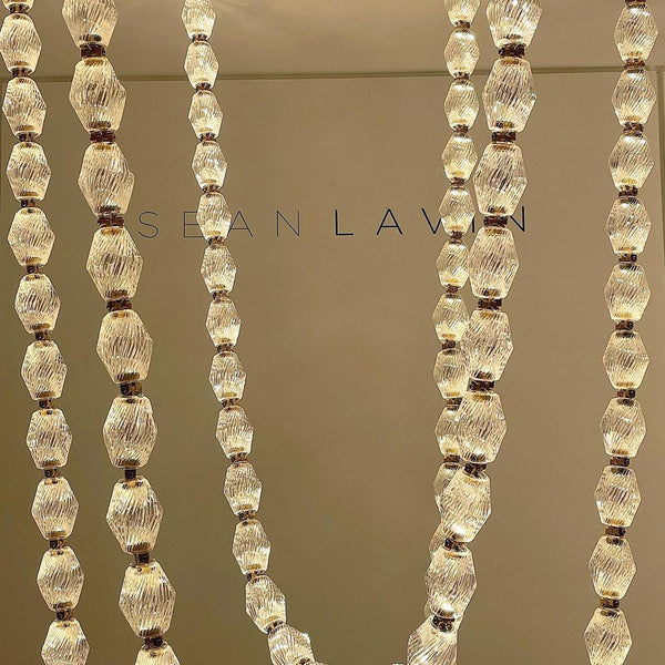Creative Glass Pearl Necklace Pendant Chandelier for Living/Dining Room/Staircase
