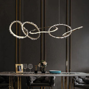Rose Rock Crystal Chandelier Irregular Round Lamp Fixtures
