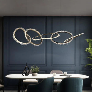 Rose Rock Crystal Chandelier Irregular Round Lamp Fixtures