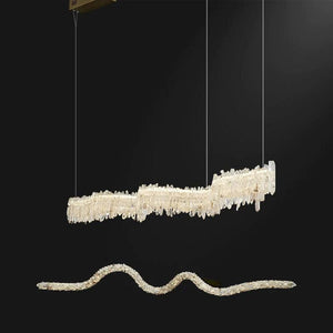 Rose Rock Crystal Chandelier Modern Linear Chandelier