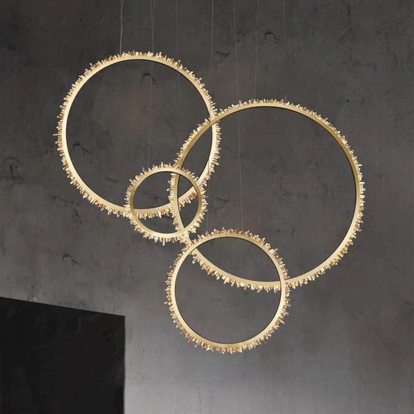 Rose Rock Crystal Ring Chandelier Contemporary Chandelie Staircase