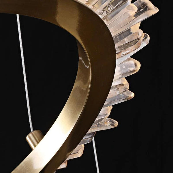 Rose Rock Crystal Ring Chandelier Contemporary Chandelie Staircase