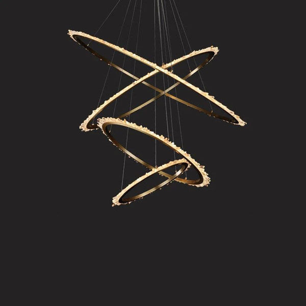 Rose Rock Crystal Ring Chandelier Contemporary Chandelie Staircase