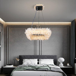 Rose Square Rock Crysta Chandelier Modern Lighting Fixture