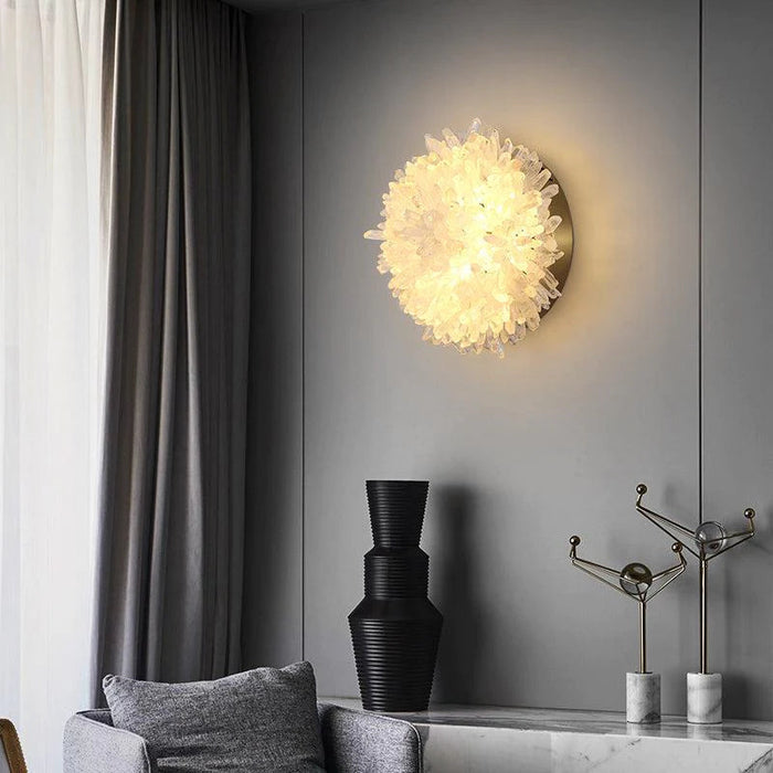 Rose Rock Crystal Wall Sconce Crystal Accent Wall Sconce