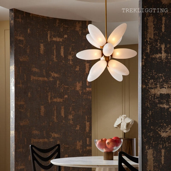 Arteriors Starling 12-Light Chandelier with Sputnik Silhouette and Frosted Glass Petals