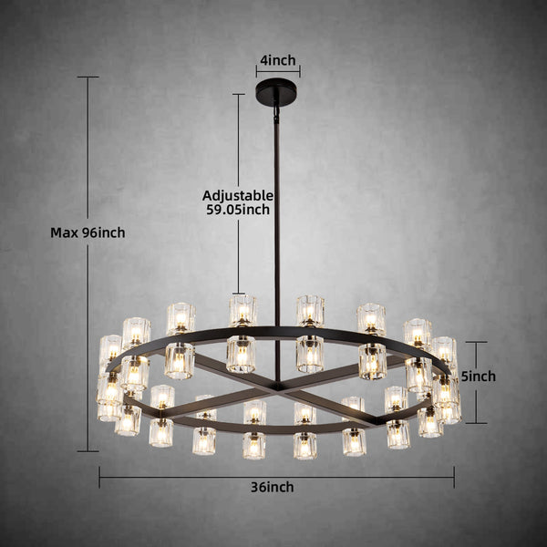 Modern Round Chandelier,K9 Crystal Chandeliers for Dining Room