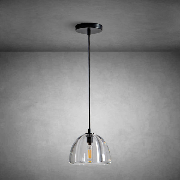 Hemispherical Crystal Pendant Light