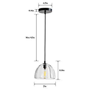 Hemispherical Crystal Pendant Light