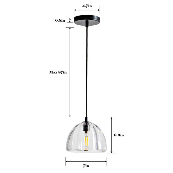 Hemispherical Crystal Pendant Light