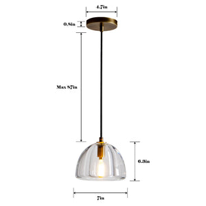 Hemispherical Crystal Pendant Light