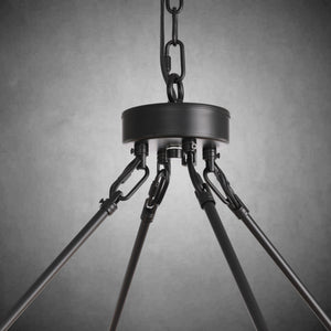 Two-Tier Wagon Wheel Chandelier with Glass Shades
