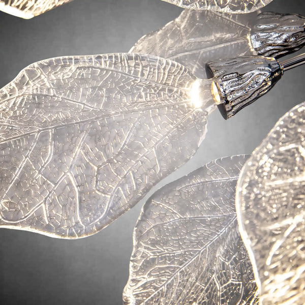 Modern Silver Leaf Chandelier D23 LED Dimmer Adjustable