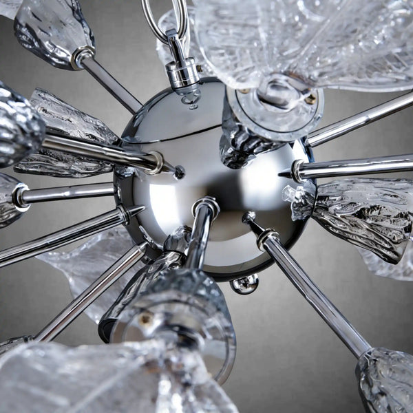 Modern Silver Leaf Chandelier D23 LED Dimmer Adjustable