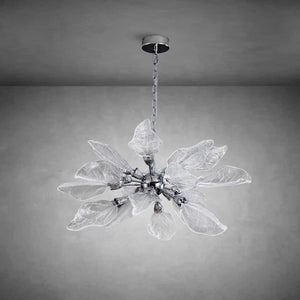 Modern Silver Leaf Chandelier D23 LED Dimmer Adjustable