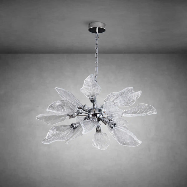 Modern Silver Leaf Chandelier D23 LED Dimmer Adjustable