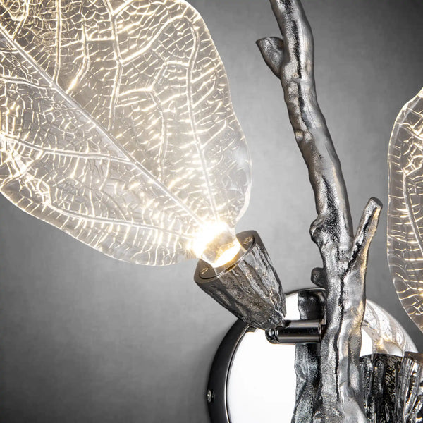 Silver Leaf Dimmable LED Wall Sconce – Modern Home Lighting