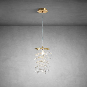 23.6" Modern Gold Tree Branch Crystal Chandelier