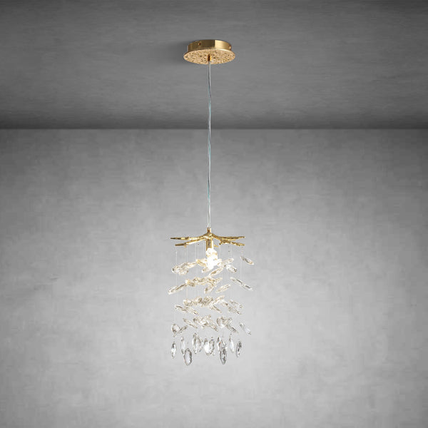 23.6" Modern Gold Tree Branch Crystal Chandelier