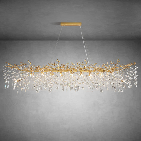 Modern Gold Tree Branch Crystal Chandelier