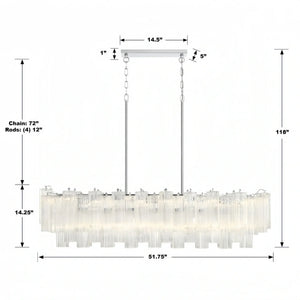 Addis 51'' Modern Linear Chandelier for Dining Room-
