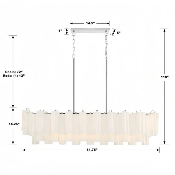 Addis 51'' Modern Linear Chandelier for Dining Room-