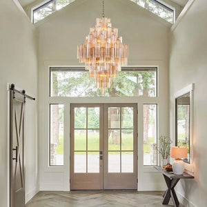 Addis Diamond Chandelier 49''H-Brass-Amber-Arialamps