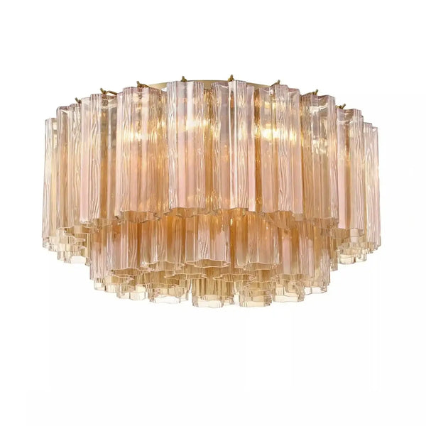 Addis Flushmount 22"/32"-22"-7 Lights-Brass-Amber-Arialamps
