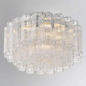 Addis Flushmount 22"/32"-22"-7 Lights-Polished Chrome-Clear-Arialamps