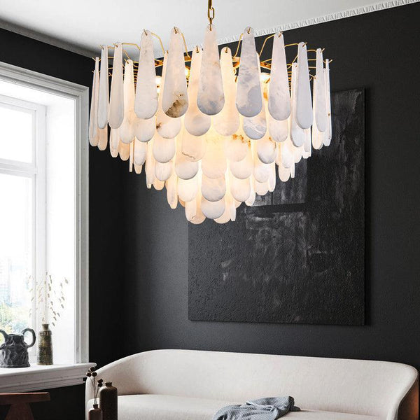 Alabaster Anne Foyer Art Chandelier-Arialamps