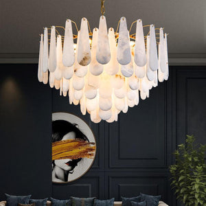 Alabaster Anne Foyer Art Chandelier-Arialamps