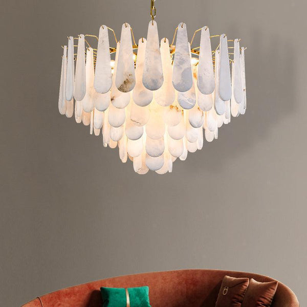 Alabaster Anne Foyer Art Chandelier-Arialamps
