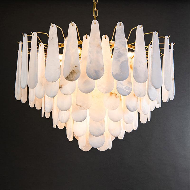Alabaster Anne Foyer Art Chandelier-D 31.5"-Arialamps