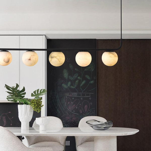 Alabaster Anne Island Chandelier 5 Lights-Arialamps