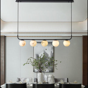 Alabaster Anne Island Chandelier 5 Lights-Arialamps