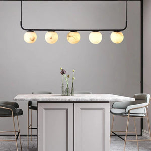 Alabaster Anne Island Chandelier 5 Lights-Arialamps