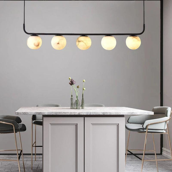 Alabaster Anne Island Chandelier 5 Lights-Arialamps