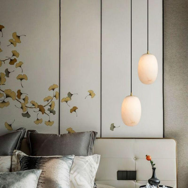 Alabaster Bedside Pendant Light-Pendant for living room,Pendant for kitchen,Pendant for bathrooms,Pendant for bedrooms,Pendant for foyer,Pendant for stairways,Pendant for dining room-Arialamps