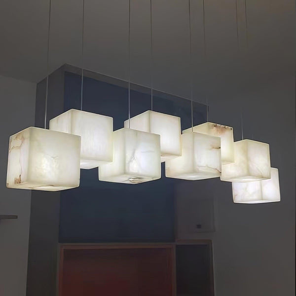 Alabaster Box Linear Chandelier-Arialamps