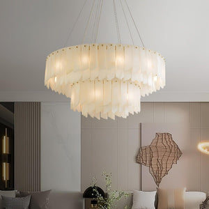 Alabaster Cascade Tiered Chandelier 27.6-Arialamps