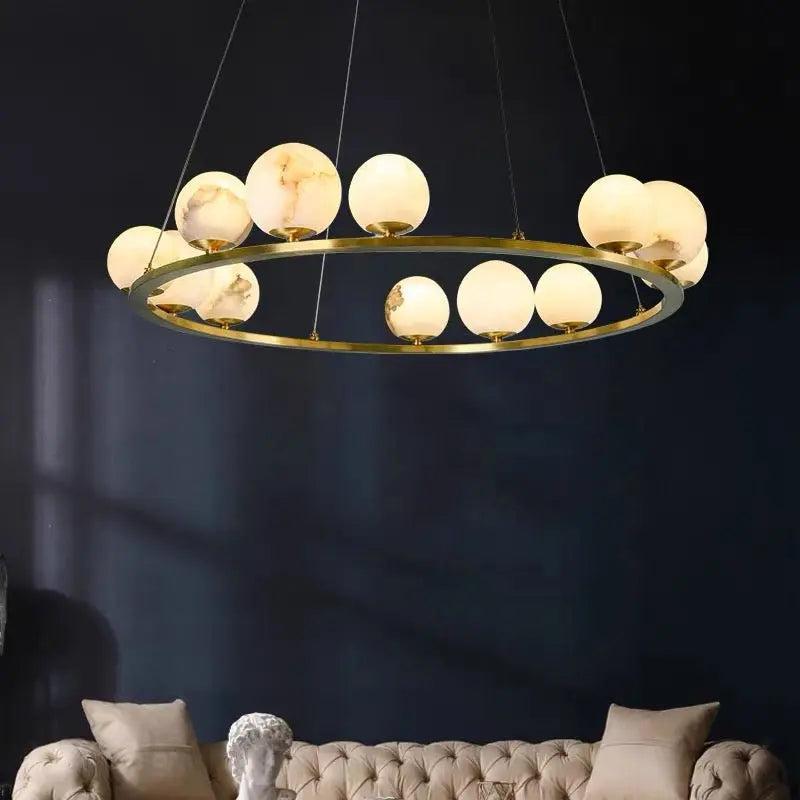 Alabaster Chandeliers Spain Dining Room-23.62"D*47.24"H-Arialamps